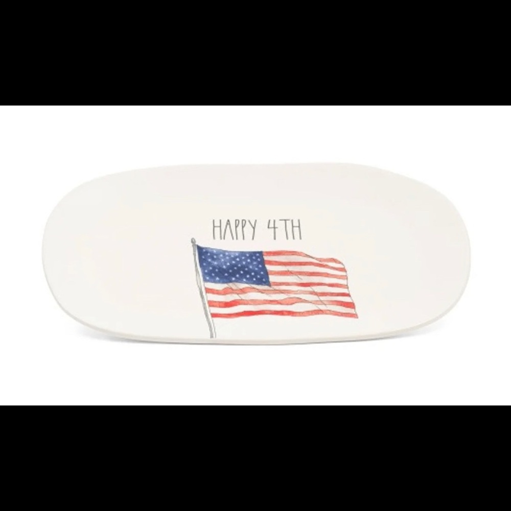 Rae Dunn Happy 4th oval tray new in box